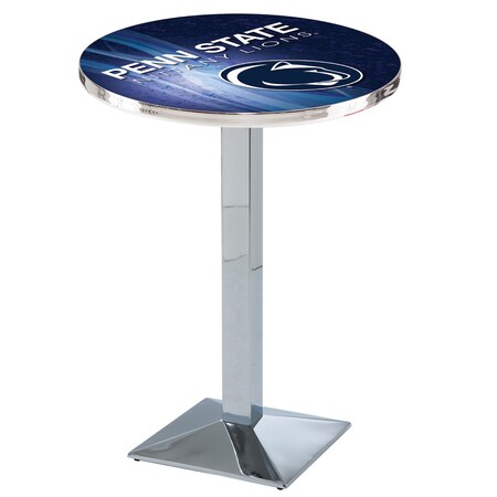 Holland Bar Stool Co 36" Chrome Penn State Pub Table, 28" dia. Top L217C3628PennSt-D2